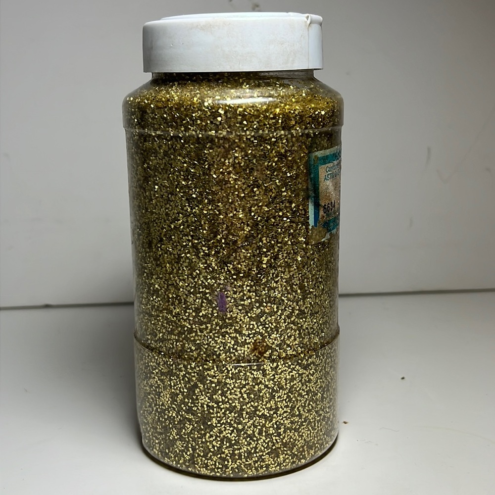 Gold glitter 16 oz shaker top